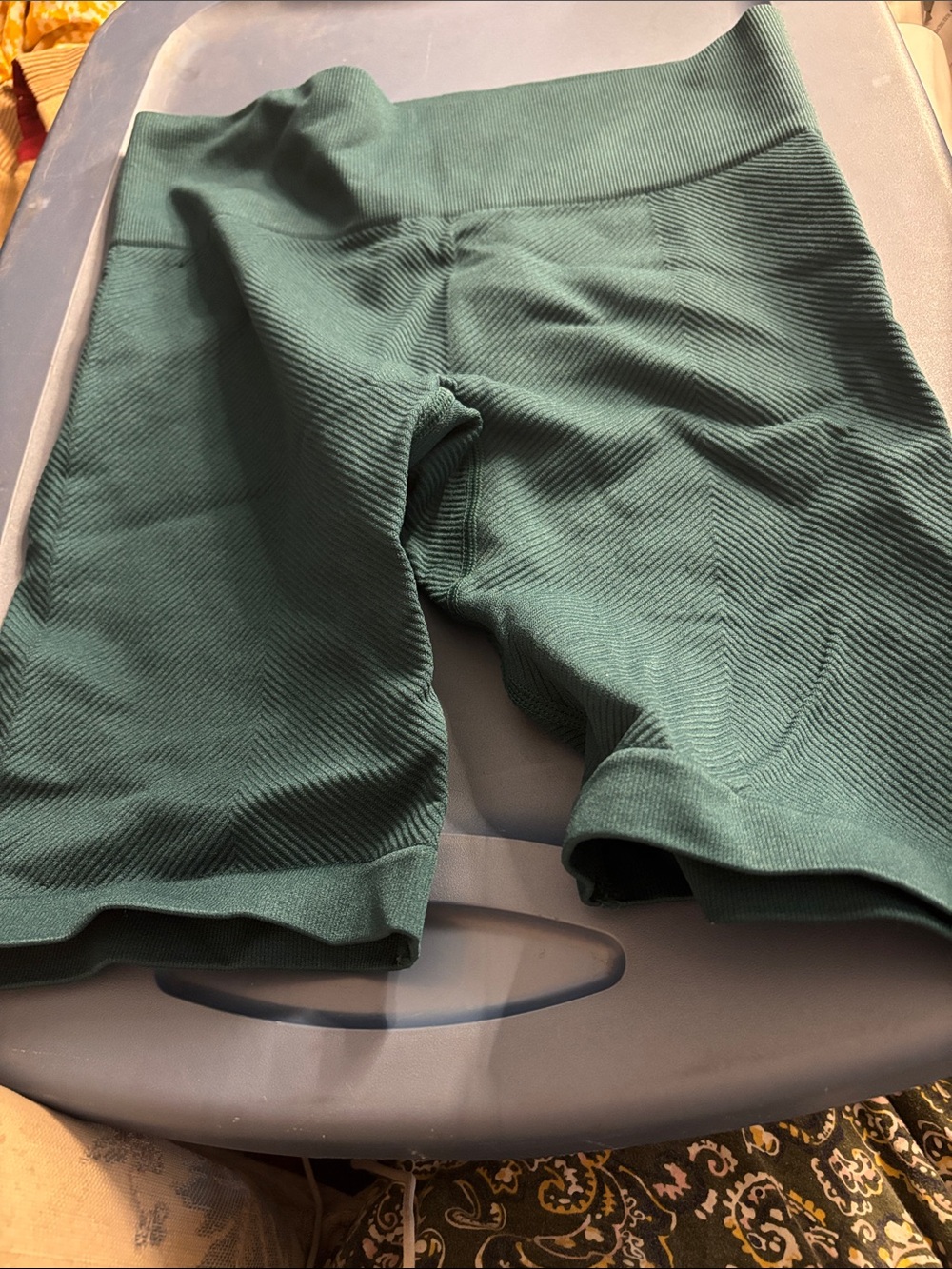 Maurices Ribbed High-Rise Bike Shorts in Green Small